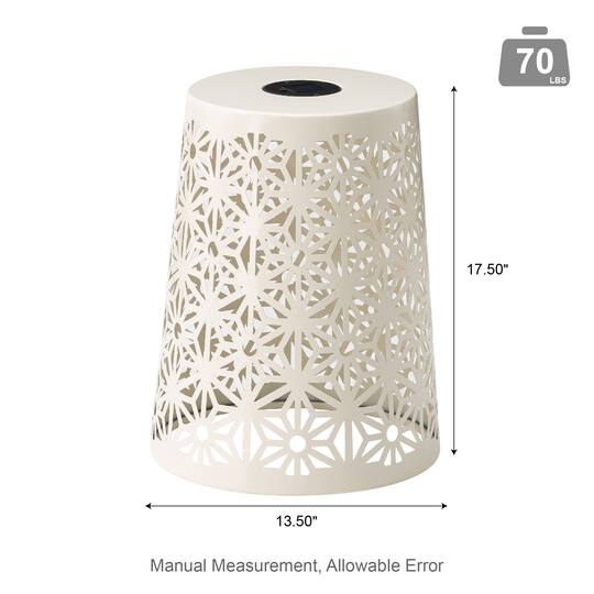 Glitzhome® 17.5" Iron Geometric Pattern Solar Garden Stool Set